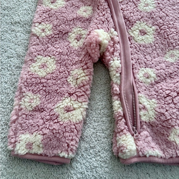 Joe Fresh Pink and Cream Floral Fleece One-Piece Outerwear Snow Suit - Picture 4 of 7